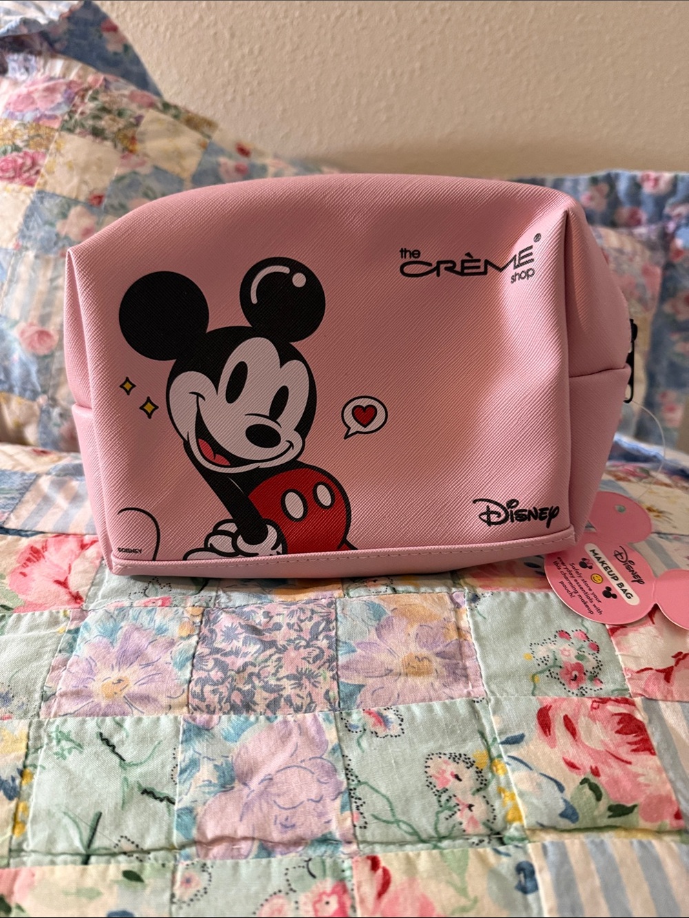 Disney x The Crème Shop Pink Mickey Mouse Cosmetic Pouch-NWT